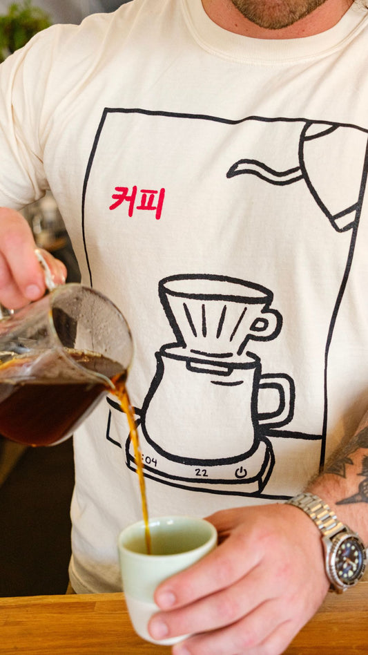 hangul 'coffee' t-shirt